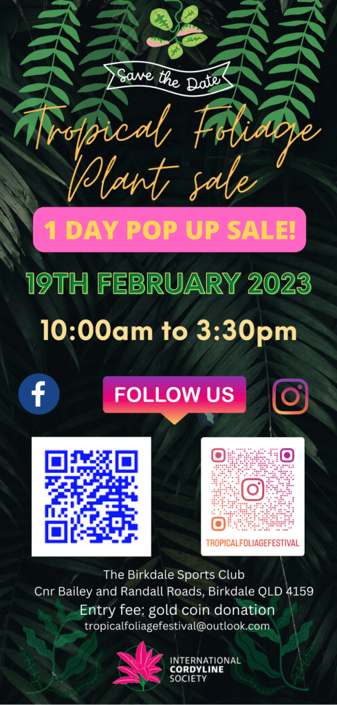 Tropical Foliage Festival 1 Day Pop Up Sale Flyer